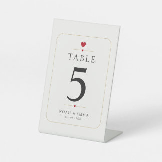 Elegante Minimalistische Hochzeitstisch-Nummer Sockelschild
