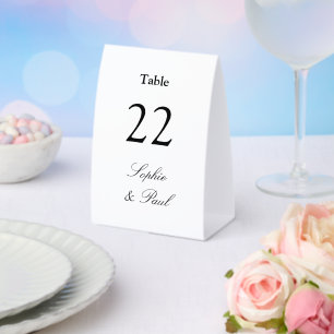 Elegante minimalistische Hochzeitstisch-Nummer Tischaufsteller