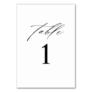 Elegante minimalistische Hochzeitstisch-Nummernkar Tischnummer