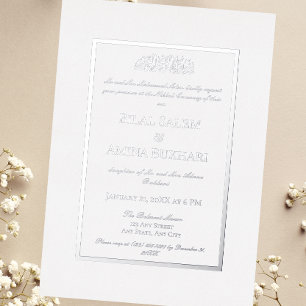 Elegante Minimalistische islamische Hochzeit Nikka Folieneinladung