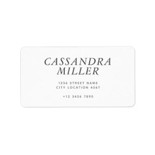Elegante Minimalistische italienische Typografie-A Adressaufkleber