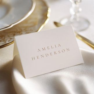 Elegante Minimalistische Ivory Taupe Hochzeit Plat Tischnummer