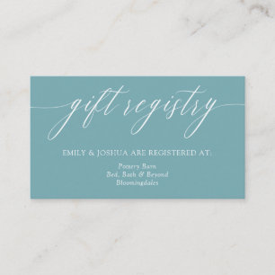 Elegante Minimalistische Kalligrafie Aquamarine Ge Begleitkarte
