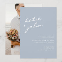 Elegante Minimalistische Kalligrafie Dusty Blue We