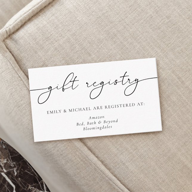 Elegante Minimalistische Kalligrafie-Geschenkregis Begleitkarte (Von Creator hochgeladen)
