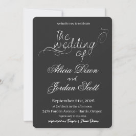 Elegante minimalistische Kalligrafie-Hochzeitseinl Einladung