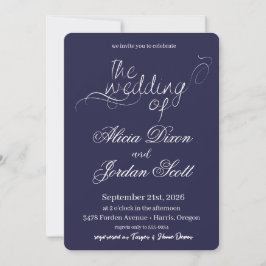 Elegante minimalistische Kalligrafie-Hochzeitseinl Einladung