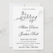 Elegante minimalistische Kalligrafie-Hochzeitseinl