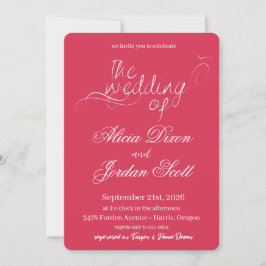 Elegante minimalistische Kalligrafie-Hochzeitseinl Einladung
