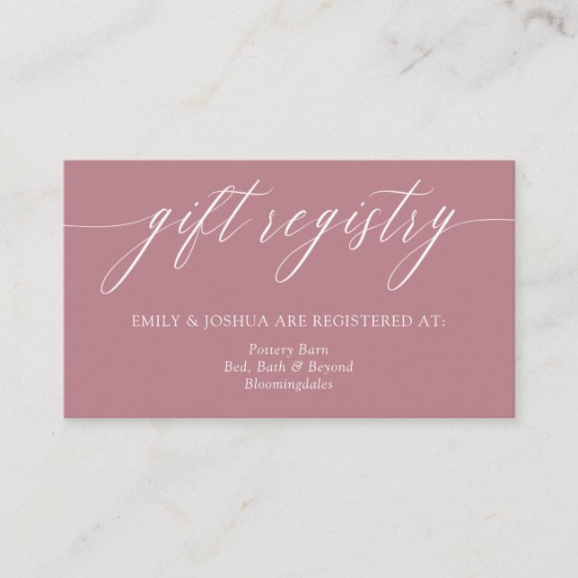 Elegante Minimalistische Kalligrafie - Pink Gift R Begleitkarte (Vorderseite)