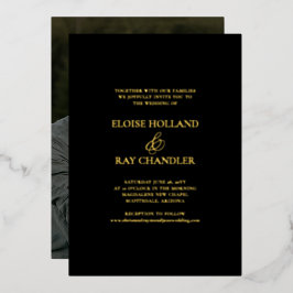 Elegante Minimalistische Kalligrafie Schwarzes Fot Folieneinladung
