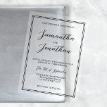 Elegante Minimalistische Kalligrafie-SkriptWedding Acryleinladungen<br><div class="desc">Genießen Sie Ihre Hochzeit mit unserer transparenten Acrylhochzeit-Einladung, einer perfekten Mischung aus Eleganz und modernem Minimalismus. Dieses atemberaubende Kalligraphieskript kombiniert mit einem eleganten, zeitgenössischen Schriftart ist in einem raffinierten, klaren Design gestaltet. Das Acrylmaterial verleiht Ihnen eine einzigartige, luxuriöse Touch und schafft so einen unvergesslichen ersten Eindruck für Ihre Gäste. Ideal...</div>