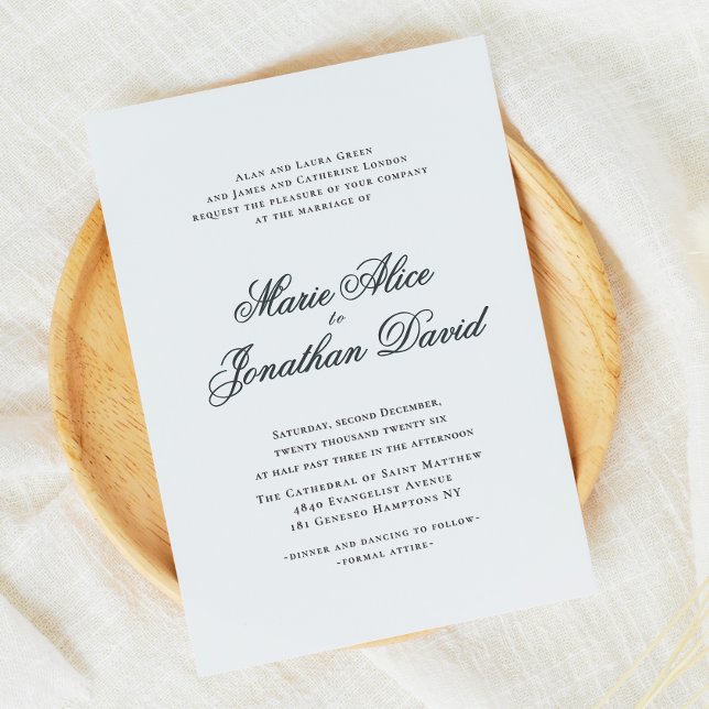 Elegante Minimalistische Kalligrafie-SkriptWedding Einladung (Elegant Minimalist Calligraphy Script Wedding Invitation)