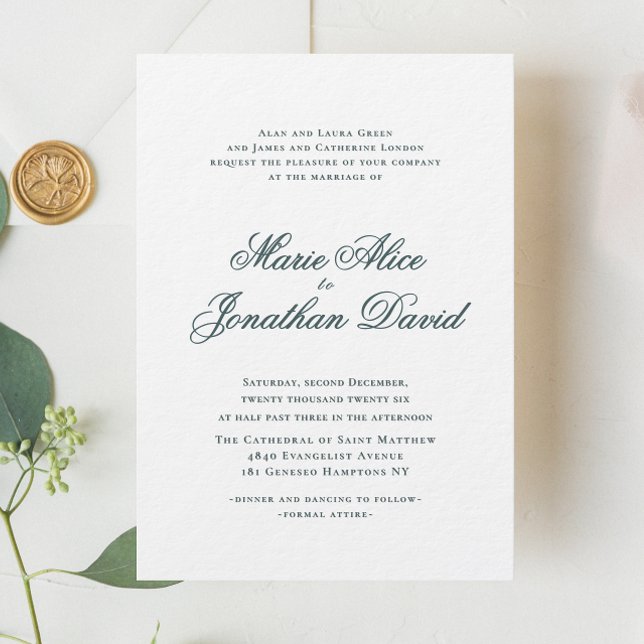 Elegante Minimalistische Kalligrafie-SkriptWedding Einladung (Elegant Minimalist Calligraphy Script Wedding Invitation)