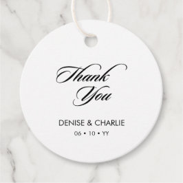 Elegante Minimalistische Kalligrafie White Wedding Geschenkanhänger