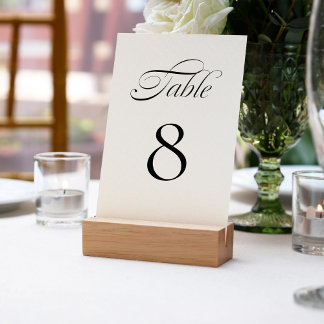 Elegante Minimalistische Kalligrafie White Wedding Tischnummer