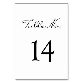 Elegante Minimalistische Kalligrafie White Wedding Tischnummer