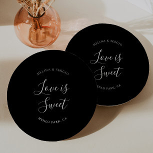 Elegante Minimalistische Kalligraphie-Hochzeit Pappteller