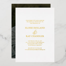 Elegante Minimalistische Kalligraphie Weißes Foto  Folieneinladung