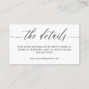 Elegante Minimalistische kalligraphische Hochzeitd Begleitkarte