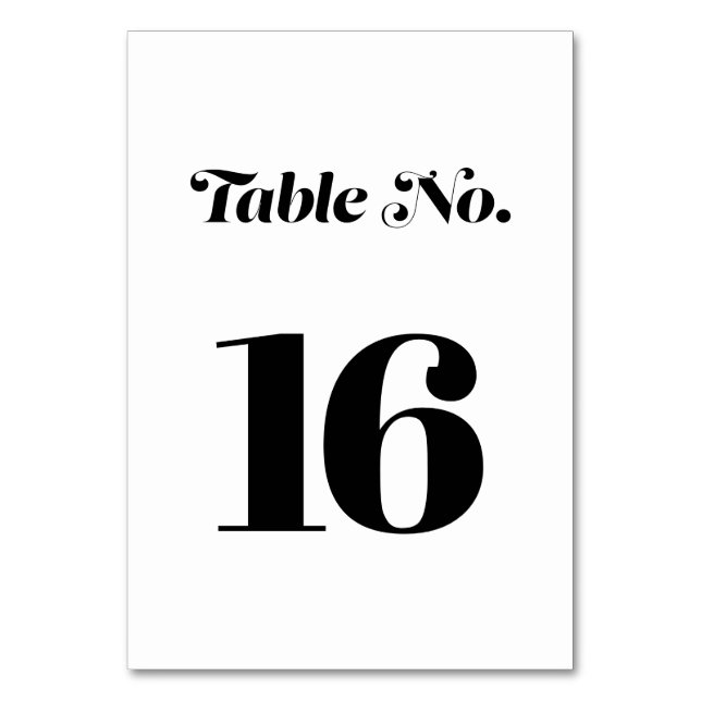 Elegante Minimalistische kalligraphische White Wed Tischnummer (Vorderseite)