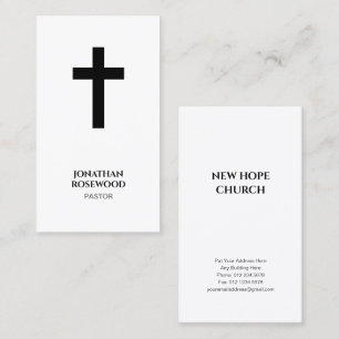 Elegante Minimalistische Kirche   Pastor und Minis Visitenkarte