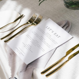 Elegante Minimalistische Klassische Speisekarte Einladung