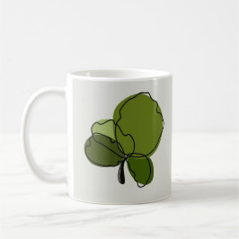 Elegante Minimalistische Kleeblatte Kunst Kaffeetasse