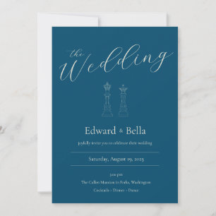 Elegante Minimalistische Königin für Hochzeiten Einladung