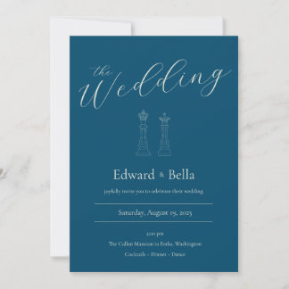 Elegante Minimalistische Königin für Hochzeiten Einladung