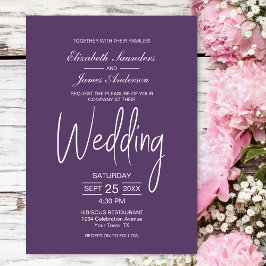 Elegante Minimalistische Lavender White Wedding Einladung