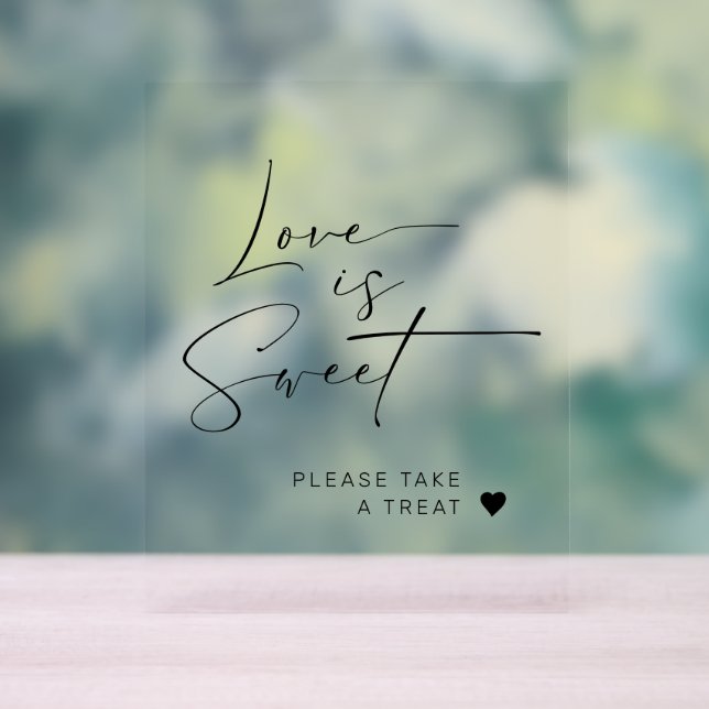 Elegante Minimalistische Liebe ist süße Gastgesche Acrylschild (Neutral)