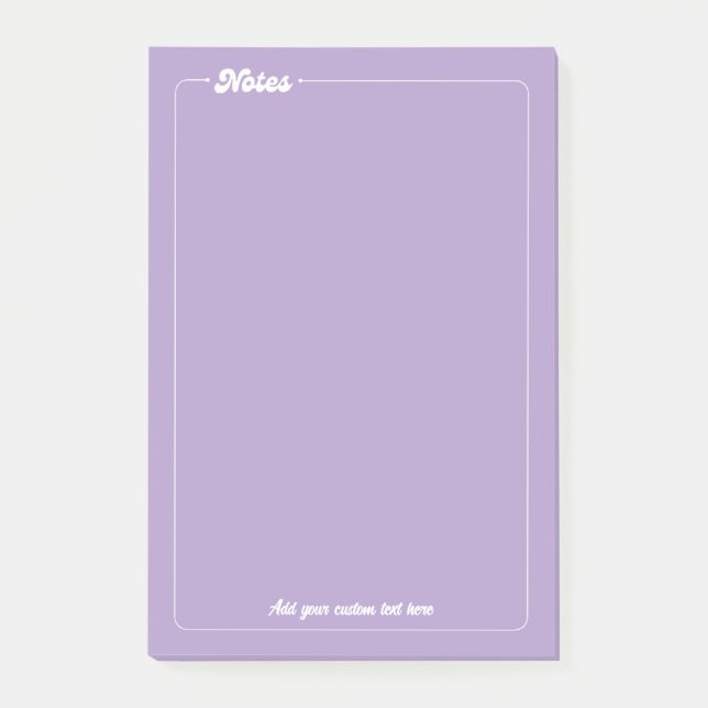 Elegante Minimalistische, Lila anpassbare Post-it Klebezettel (Vorderseite)