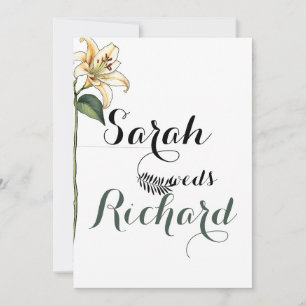 Elegante Minimalistische Lily Wedding Einladung