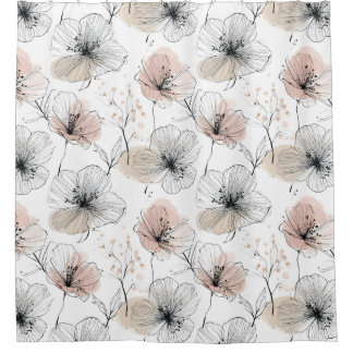 Elegante Minimalistische Linie Kunst, Dichtung und Duschvorhang