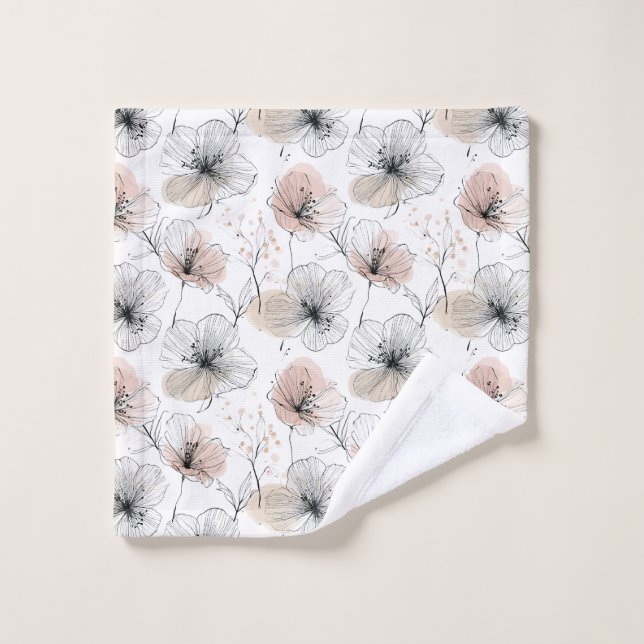 Elegante Minimalistische Linie Kunst, Dichtung und Waschlappen (Waschlappen)