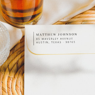 Elegante Minimalistische, Links Aligned-Rücksendea Gummistempel