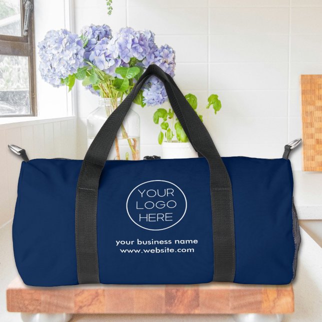 Elegante Minimalistische Logo-Navy Duffle Bag (Von Creator hochgeladen)