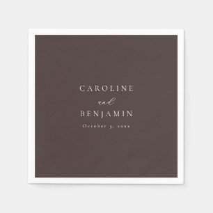 Elegante minimalistische Mocha-Braun-Kalligrafie-H Serviette