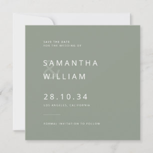 Elegante minimalistische moderne Hochzeit zum Mixe Save The Date
