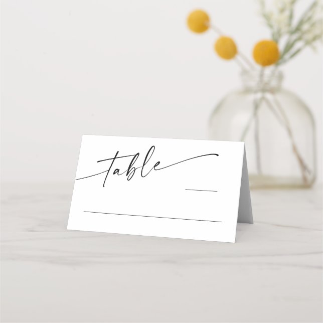 Elegante Minimalistische moderne Hochzeitstisch-Pl Platzkarte (Vorderseite)