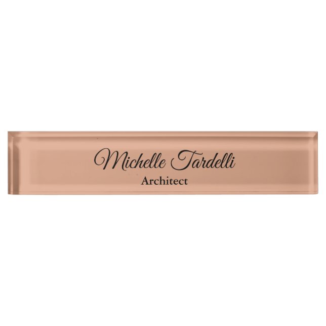 Elegante Minimalistische moderne Script-Kalligrafi Namensplakette (Vorderseite)