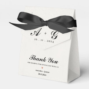 Elegante Minimalistische Monogram Danke Hochzeit Geschenkschachtel