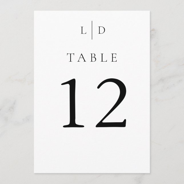 Elegante Minimalistische Monogramm-Hochzeitsszenar Einladung (Vorderseite)