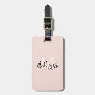 Elegante Minimalistische Monogramm Name Chic Perso Gepäckanhänger