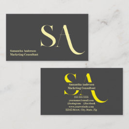 Elegante Minimalistische Monogramm-Visitenkarte | Visitenkarte