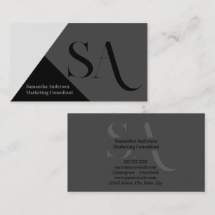 Elegante Minimalistische Monogramm-Visitenkarte Visitenkarte