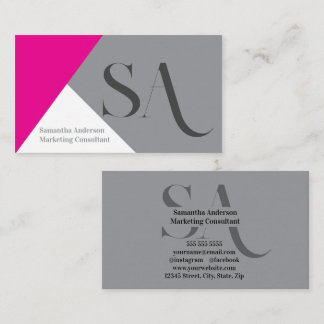 Elegante Minimalistische Monogramm-Visitenkarte |  Visitenkarte