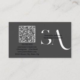 Elegante Minimalistische Monogramm-Visitenkarte | Visitenkarte