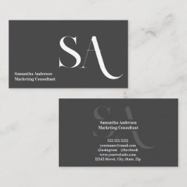 Elegante Minimalistische Monogramm-Visitenkarte | Visitenkarte